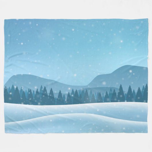 Winterlandschaft Fleecedecke (Vorderseite (Horizontal))