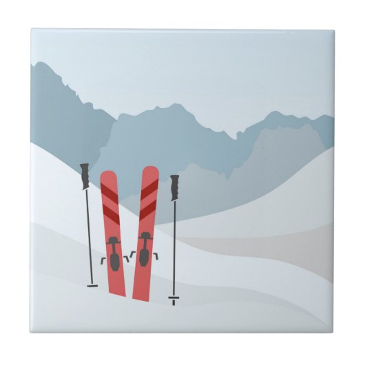 Winterlandschaft Fliese (Vorderseite)