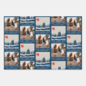 Winterlandschaft Forest Moon Blue Foto Geschenkpapier Set (Vorderseite)