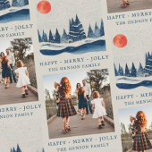 Winterlandschaft Forest Moon Familienleben Foto Geschenkpapier Set