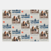 Winterlandschaft Forest Moon Familienleben Foto Geschenkpapier Set (Vorderseite)