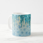 Winterlandschaft für Gletscher und Schneeflocken Kaffeetasse (Vorderseite Links)