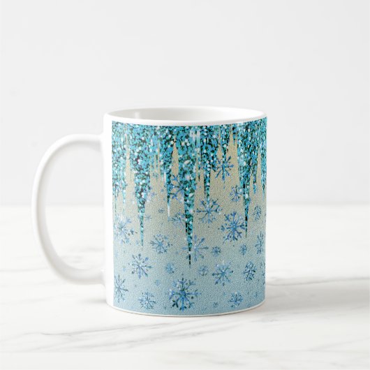 Winterlandschaft für Gletscher und Schneeflocken Kaffeetasse (Links)