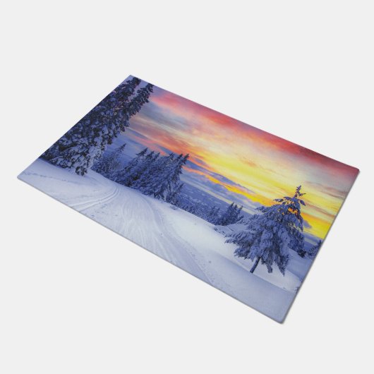 Winterlandschaft Fußmatte (Schrägansicht)