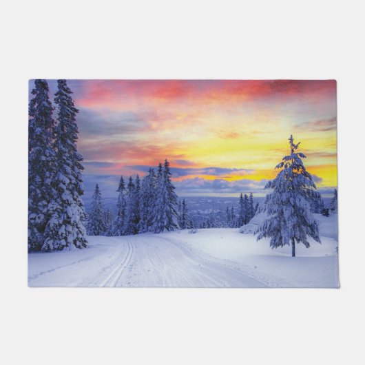 Winterlandschaft Fußmatte (Vorderseite)