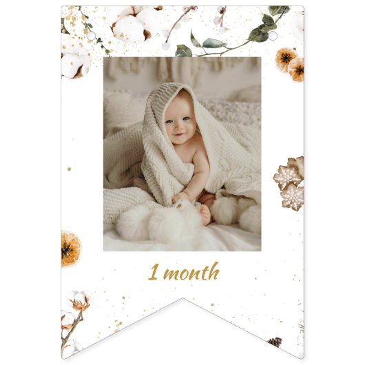 Winterlandschaft Geburtstag Monatliches Foto Wimpelkette (Zweite Fahne)