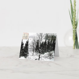 Winterlandschaft geflochtene Urlaubskarte Feiertagskarte