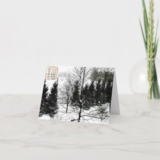 Winterlandschaft geflochtene Urlaubskarte Feiertagskarte (Vorderseite)