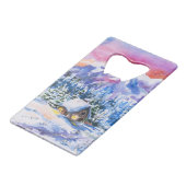 Winterlandschaft Geldkarten Flaschenöffner (Vorderseite Schrägansicht)