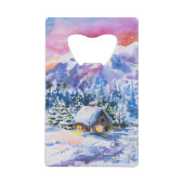 Winterlandschaft Geldkarten Flaschenöffner (Rückseite)