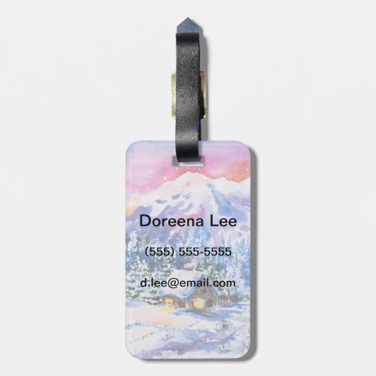 Winterlandschaft Gepäckanhänger (Rückseite vertikal)