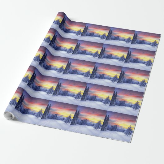 Winterlandschaft Geschenkpapier (Ungerollt)