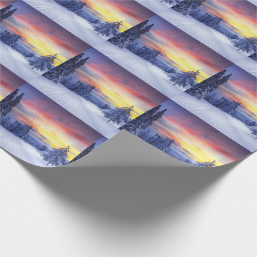 Winterlandschaft Geschenkpapier (Ecke)
