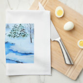 Winterlandschaft Geschirrtuch (Viertel Falte)