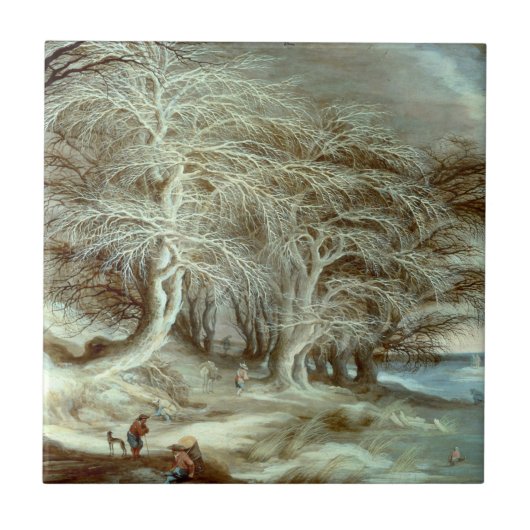 Winterlandschaft Gijsbrecht Leytens Fliese (Vorderseite)