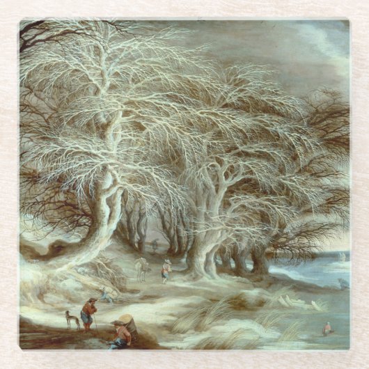 Winterlandschaft Gijsbrecht Leytens Glasuntersetzer (Vorderseite)