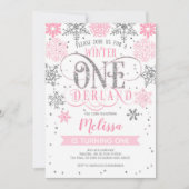 Winterlandschaft, Girl1. Geburtstagseinladung Feiertagskarte (Vorderseite)