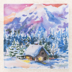 Winterlandschaft Glasuntersetzer