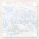 Winterlandschaft Glasuntersetzer (Rückseite)