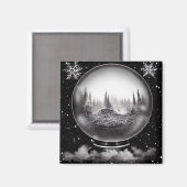 Winterlandschaft Globus Magnet (Vorderseite/Rückseite)
