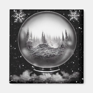 Winterlandschaft Globus Magnet