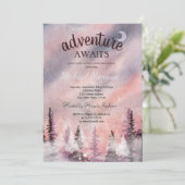 Winterlandschaft: Greenpine Forest Retirement Einladung (Stehend Vorderseite)