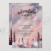 Winterlandschaft: Greenpine Forest Retirement Einladung (Vorne/Hinten)