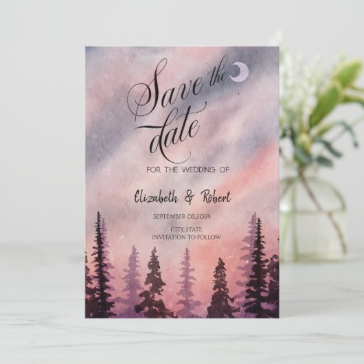 Winterlandschaft Grönlandwald Save the Date (Stehend Vorderseite)