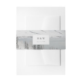 Winterlandschaft Hochzeitseinladung Einladungsbanderole