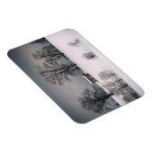 Winterlandschaft, Hügel und Bäume, Hütte Magnet (Rechte Seite)