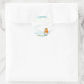 Winterlandschaft Illustration mit Robin Runder Aufkleber (Tasche)