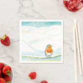 Winterlandschaft Illustration mit Robin Serviette (Beispiel)
