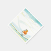 Winterlandschaft Illustration mit Robin Serviette (Ecke)