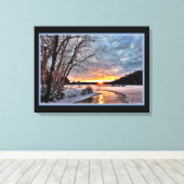 Winterlandschaft im Abend Leinwand (Insitu (Holzboden))