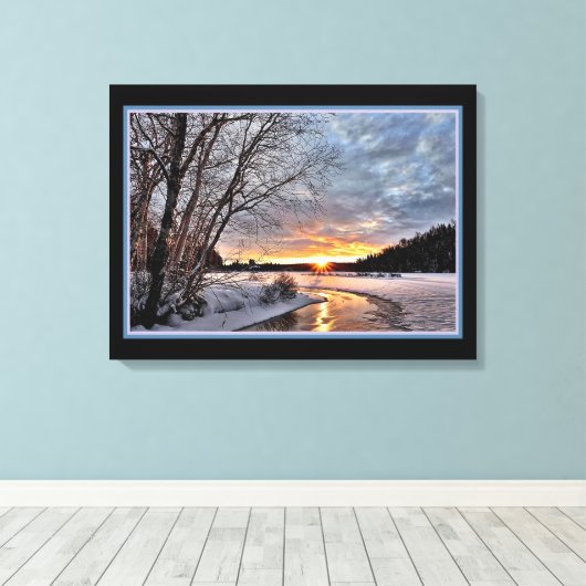 Winterlandschaft im Abend Leinwand (Insitu (Holzboden))