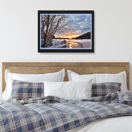Winterlandschaft im Abend Leinwand (Insitu (Schlafzimmer))