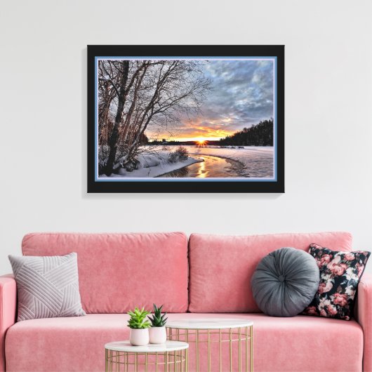 Winterlandschaft im Abend Leinwand (Insitu (Wohnzimmer))