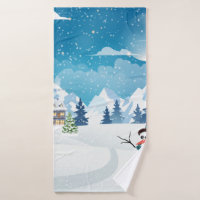 Winterlandschaft im Abend mit Schnee bedeckt