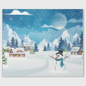 Winterlandschaft im Abend mit Schnee bedeckt Geschenkpapier (Flach)