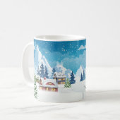 Winterlandschaft im Abend mit Schnee bedeckt Kaffeetasse (Vorderseite Links)