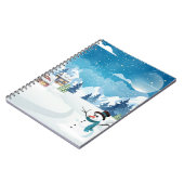 Winterlandschaft im Abend mit Schnee bedeckt Notizblock (Linke Seite)
