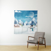 Winterlandschaft im Abend mit Schnee bedeckt Wandteppich (Beispiel)