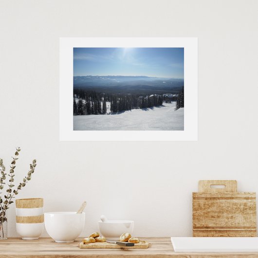 Winterlandschaft im großen Weißen Poster (Küche)