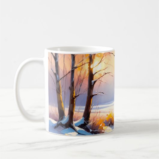 Winterlandschaft im Morgenlicht | Kaffeetasse (Links)