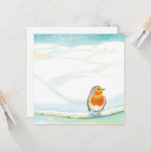 Winterlandschaft im Weißen Winter mit Robin Karte (Vorderseite/Rückseite Beispiel)