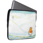 Winterlandschaft im Weißen Winter mit Robin Laptopschutzhülle (Vorne Rechts)