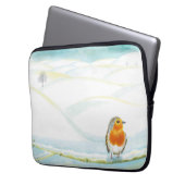 Winterlandschaft im Weißen Winter mit Robin Laptopschutzhülle (Vorderseite Links)