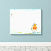 Winterlandschaft im Weißen Winter mit Robin Leinwanddruck (Insitu (Holzboden))