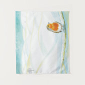 Winterlandschaft im Weißen Winter mit Robin Wandteppich (Vorderseite)