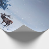 Winterlandschaft in blauer Farbe. Einmaliger Baum Geschenkpapier (Ecke)